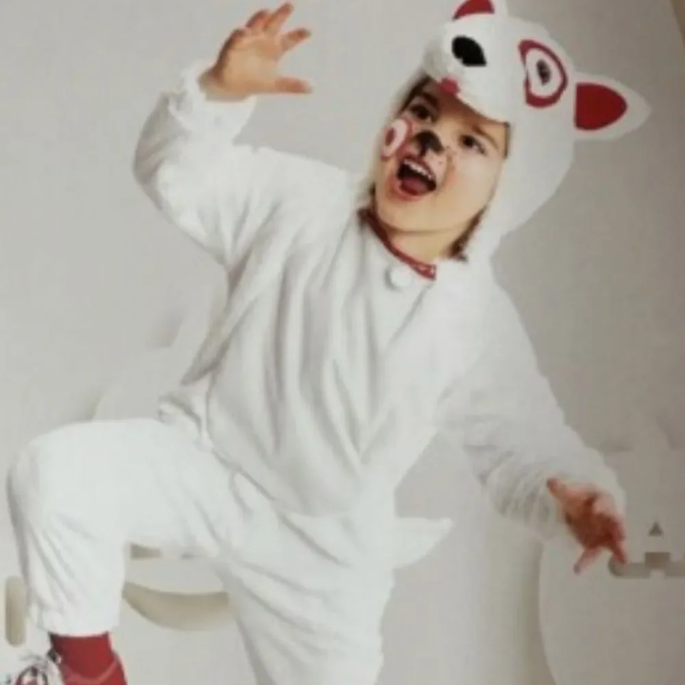 Bullseye 18-24m, 2T-3T, 4T-5T Fuzzy Target Dog Costume
